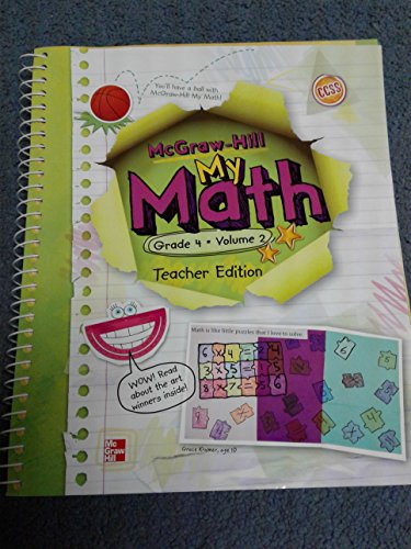 Math McGraw Hill My Math: Grade 4, Vol. 2, Teacher's Edition
