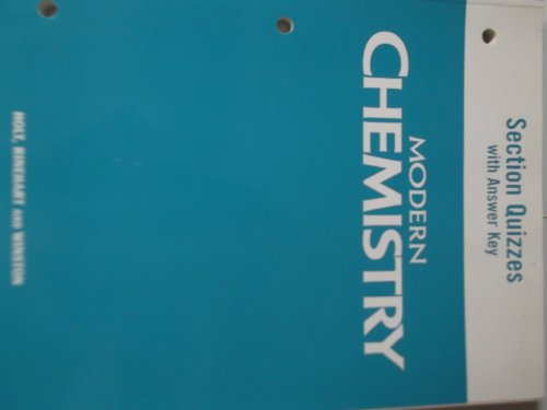 Holt Modern Chemistry: Section Quizzes with Answer Key