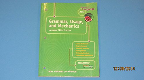 Grammar, Usage, and Mechanics: Elements of Language, 1st Course