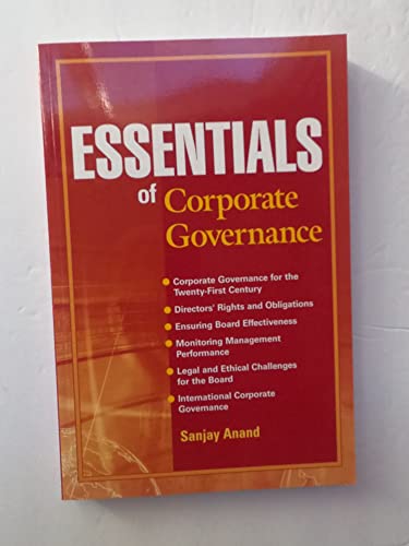 Essentials of Corporate Governance (Essentials Series)