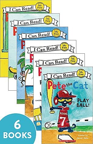 Pete the Cat: Pete at the Beach (My First I Can Read Set of 6 Books) Pete at the Beach, Pete the Cat and the Bad Banana, Pete's Big Lunch, Play Ball, A Pet for Pete, Too Cool for School