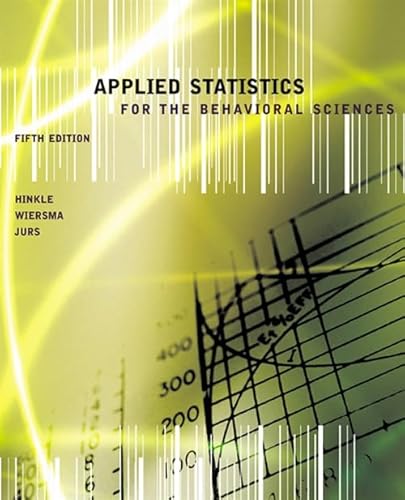 Applied Statistics for the Behavioral Sciences