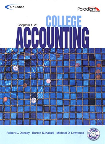 COLLEGE ACCOUNTING (STUDENT COURSEWARE TEXT CHAPTERS 1-28 WITH STUDY PARTNER CD) 5TH ED, 5TH ED