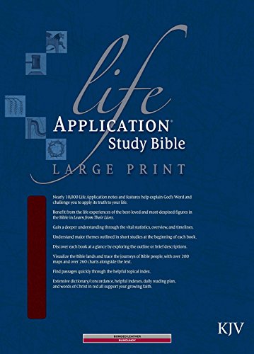 KJV Life Application Study Bible, Second Edition, Large Print (Red Letter, Bonded Leather, Burgundy/maroon)