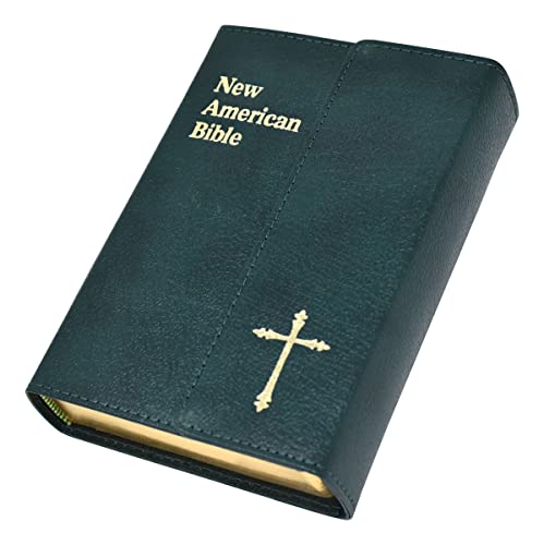 The New American Bible: Saint Joseph Personal Size Edition, Green Leather Magnetic Flap