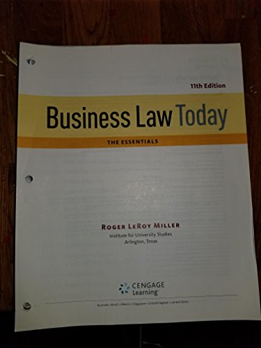 Cengage Advantage Books: Business Law Today, The Essentials: Text and Summarized Cases
