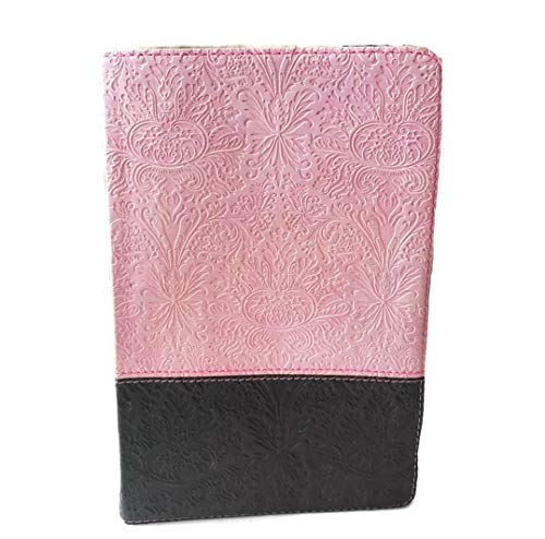 Holy Bible NLT, Personal Size Large Print edition, TuTone (Red Letter, LeatherLike, Pink/Brown)