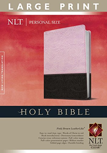 Holy Bible NLT, Personal Size Large Print edition, TuTone (LeatherLike, Pink/Brown, Indexed, Red Letter) (Personal Size Lp: NLTse)
