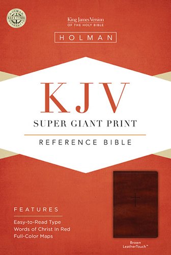 KJV Super Giant Print Reference Bible, Brown LeatherTouch