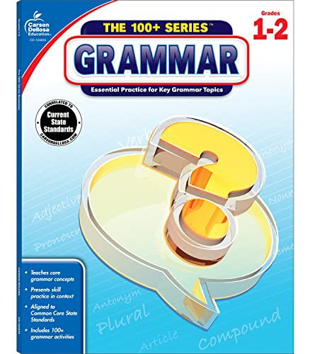 Carson Dellosa The 100 Series Grades 1-2 Grammar Workbook,Parts of Speech, Alphabet, Sentence Building Skills, and More, Language Arts Classroom or Homeschool Curriculum (Volume 8)