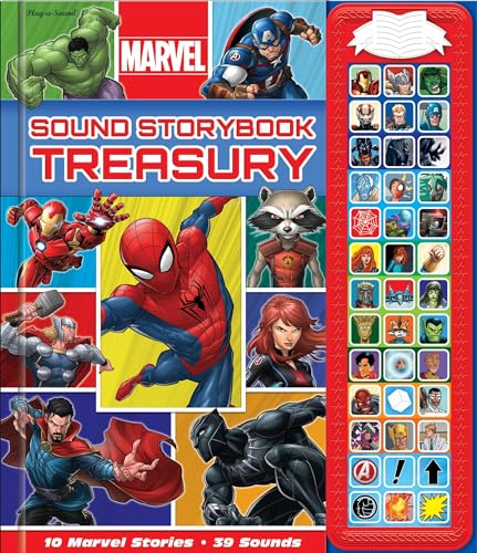 Marvel Superhero Sound Storybook Treasury- Includes Characters from Avengers Endgame - Play-a-Sound - PI Kids
