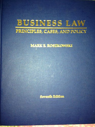 Business Law: Principles, Cases and Policy