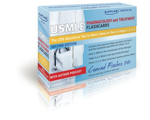 Kaplan Medical USMLE Pharmacology and Treatment Flashcards: The 200 Questions You're Most Likely to See on Steps 1, 2 & 3 (cards)