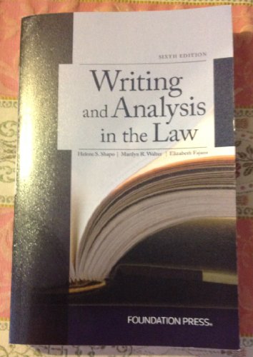 Writing and Analysis in the Law 6th Edition