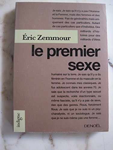 LE PREMIER SEXE (INDIGNE) (French Edition)