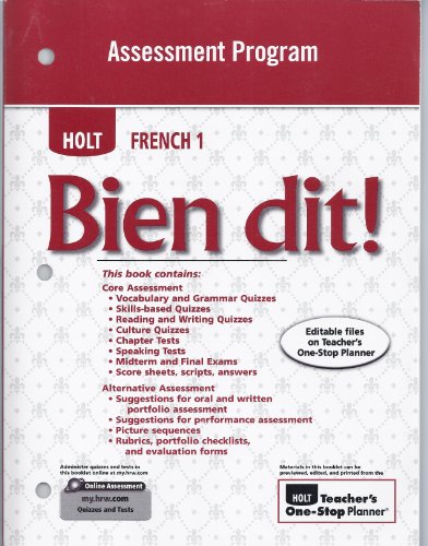 Bien Dit! Assessment Program, Level 1a/1b/1