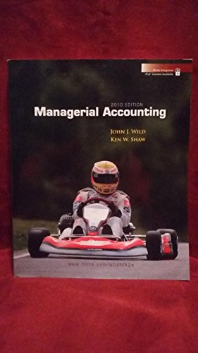 Cover of Managerial Accounting 2010 Edition by Wild, John, paperback Book