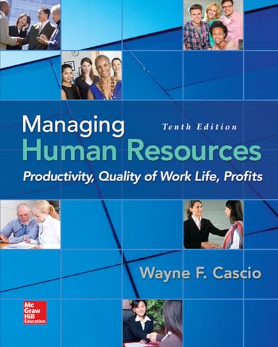 Cover of Managing Human Resources: Productivity, Quality of Work Life, Profits by Cascio, Wayne, hardcover Book