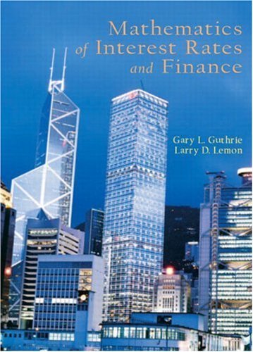Mathematics of Interest Rates and Finance