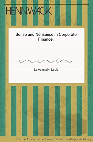 Sense And Nonsense In Corporate Finance