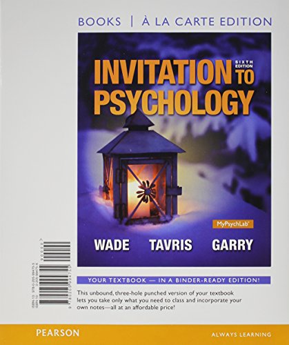 Invitation to Psychology, Books a la Carte Edition (6th Edition)
