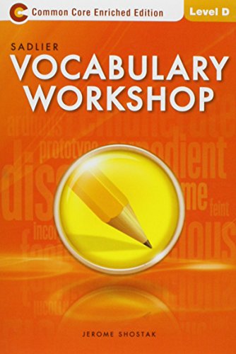Cover of Vocabulary Workshop, Enriched Edition Student Edition Level D, Grade 9 (6629-9) by Jerome Shostak, Paperback Book