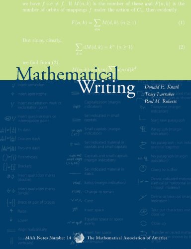 Mathematical Writing (Mathematical Association of America Notes, Series Number 14)