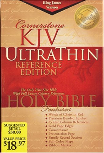 KJV Cornerstone UltraThin Reference Bible (Black Bonded Leather) (King James Version)