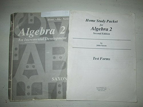 Saxon Math Algebra 2 (Second Edition): Homeschool Packet Test Forms