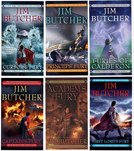 The Codex Alera Series 6 Books Collection Set By Jim Butcher (Furies Of Calderon, Academ's Fury, Cursor's Fury, Captain's Fury, Princeps' Fury, First Lord's Fury)