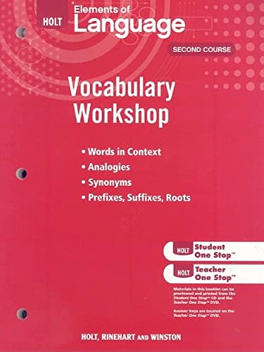 Elements of Language, Grade 8 Vocabulary Workshop: Holt Traditions Vocabulary Workshop Second Course (Vocab Workshop 2009)