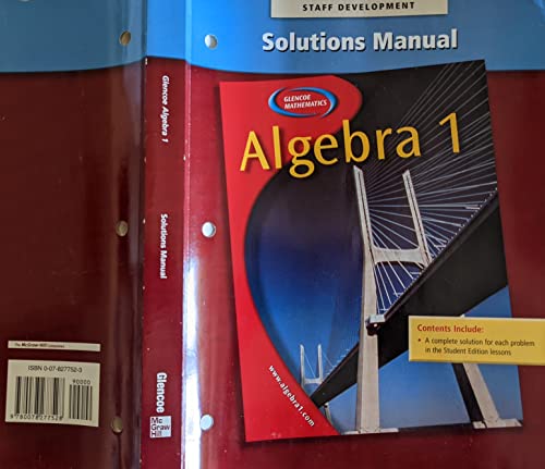Algebra 1 Solutions Manual by glencoe (2002-05-03)
