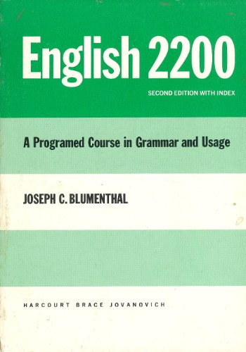 English 2200: A Programed Course In Grammar Usage.