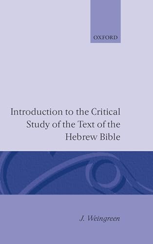 Introduction to the Critical Study of the Text of the Old Testament