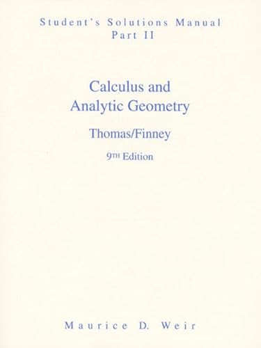 Calculus and Analytic Geometry - Student's Solutions Manual, Part 2