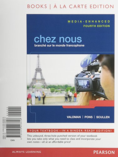 Chez nous: Branché sur le monde francophone, Media-Enhanced Version, Books a la Carte Edition
