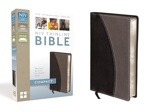 NIV, Thinline Bible, Compact, Imitation Leather, Black/Gray, Red Letter Edition