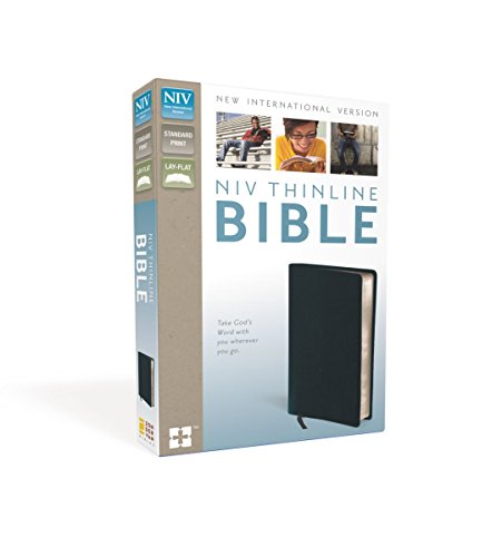 NIV, Thinline Bible, Bonded Leather, Navy, Red Letter Edition