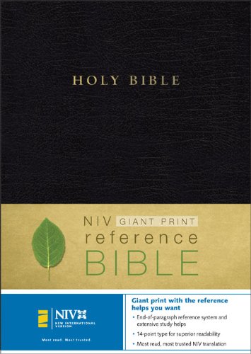 NIV Holy Bible Giant Print Reference Edition, Black Leather-Look
