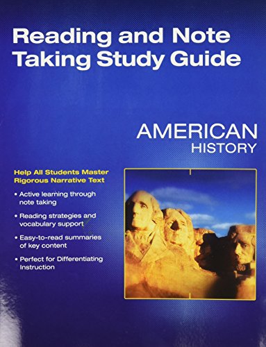 Middle Grades American History 2016 Reading and Notetaking Study Guide Grade 8