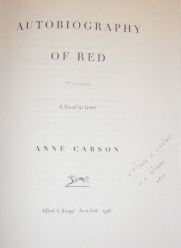 Autobiography of Red: A Novel in Verse