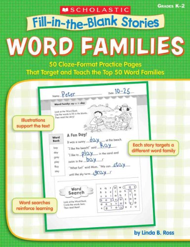 Word Families: 50 Cloze-Format Practice Pages That Target and Teach the Top 50 Word Families  Grades K-2 (Fill-in-the-Blank Stories)