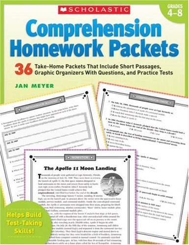 Comprehension Homework Packets: 36 Take-Home Packets That Include Short Passages, Graphic Organizers With Questions, and Practice Tests