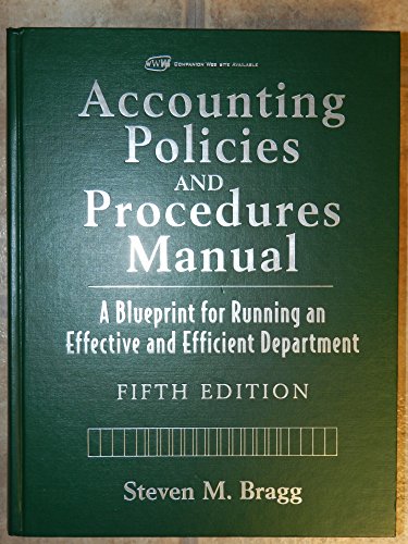 Accounting Policies and Procedures Manual: A Blueprint for Running an Effective and Efficient Department