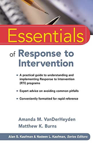 Essentials of Response to Intervention (Essentials of Psychological Assessment)