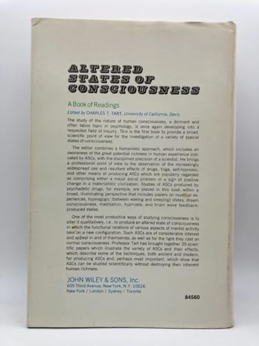 Altered States of Consciousness a Book of Readings