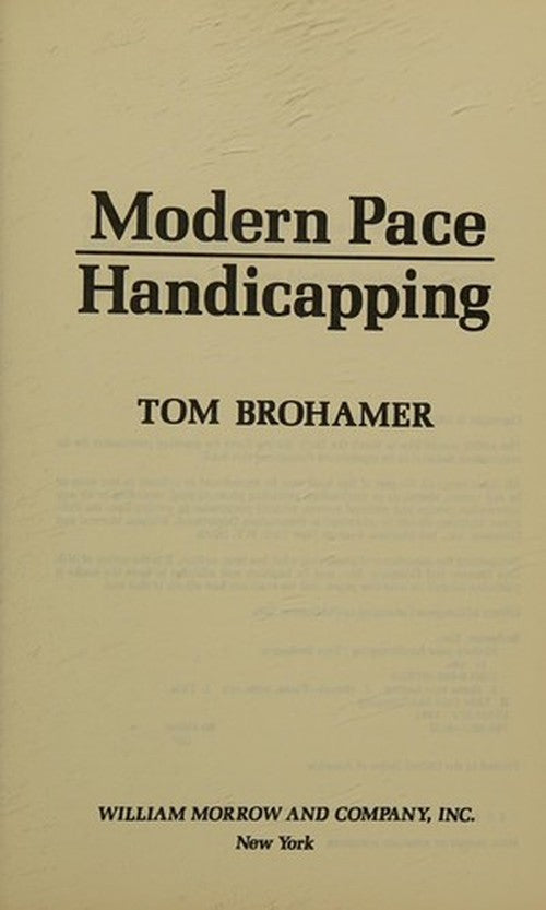 Modern Pace Handicapping