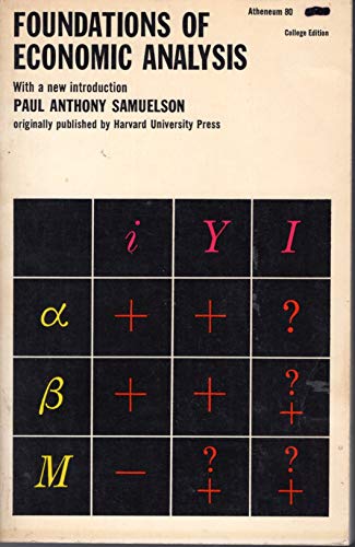 Foundations of Economic Analysis