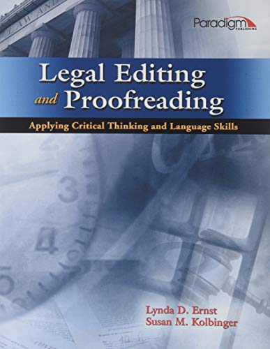 Legal Editing and Proofreading: Applying Critical Thinking and Language Skills