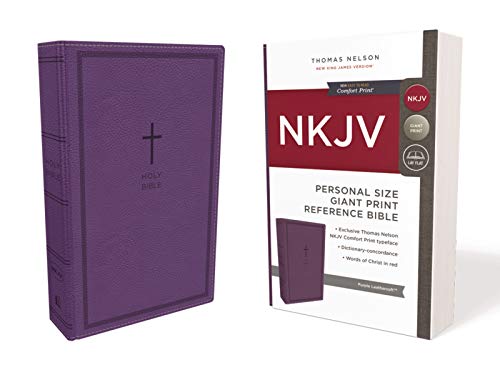 NKJV, Reference Bible, Personal Size Giant Print, Leathersoft, Purple, Red Letter, Comfort Print: Holy Bible, New King James Version